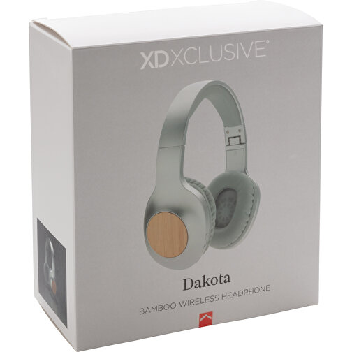 Dakota Bambus Kabelloser Kopfhörer, Grau , grau, ABS, 19,10cm x 7,80cm (Länge x Höhe), Bild 9