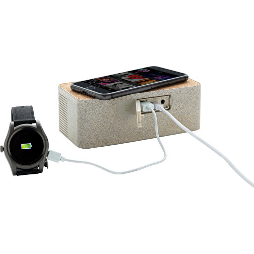 Speaker e caricatore wireless in fibra di grano, Immagine 3