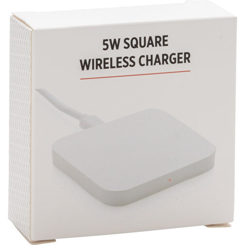 5W Square Wireless Charger, Weiss , weiss, ABS, 6,20cm x 0,80cm (Länge x Höhe), Bild 9