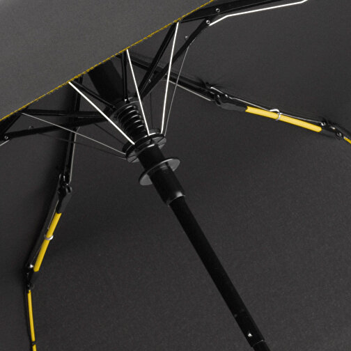 Taschenschirm FARE® AC Mini Style , Fare, schwarz-gelb, 100% Polyester-Pongee (recycelt & waterSAVE®), , Bild 2