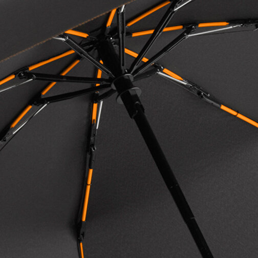 Taschenschirm FARE® AOC Mini Style , Fare, schwarz-orange, 100% Polyester-Pongee (recycelt & waterSAVE®), , Bild 2
