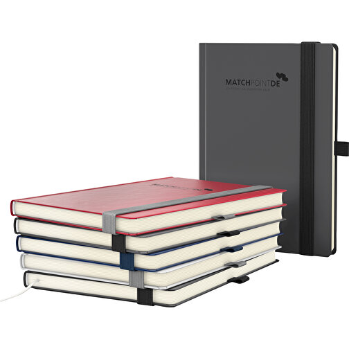 Notesbog Vision-Book Cream A5 Bestseller, mørkeblå, med sort prægning, sort blank, Billede 2