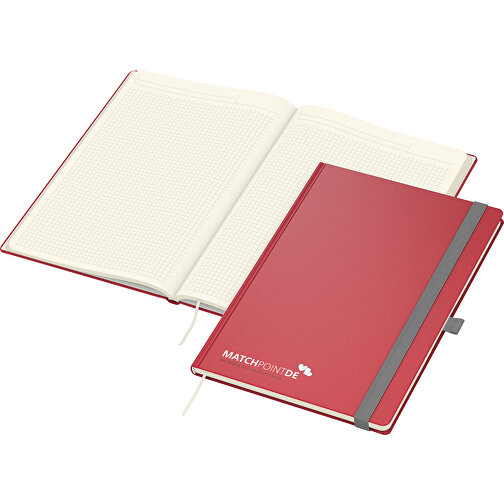 Notesbog Vision-Book creme A4 x.press rød, silketryk digital, Billede 1