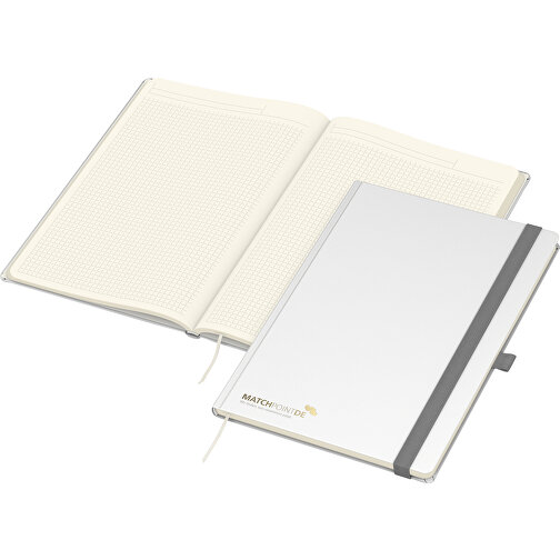 Notebook Vision-Book Cream A4 Bestseller, vit, prägling svart glansig, Bild 1
