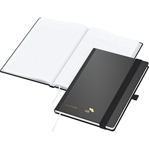 Carnet de notes Vision-Book White bestseller A5, noir, gaufrage doré inclus, Image 1