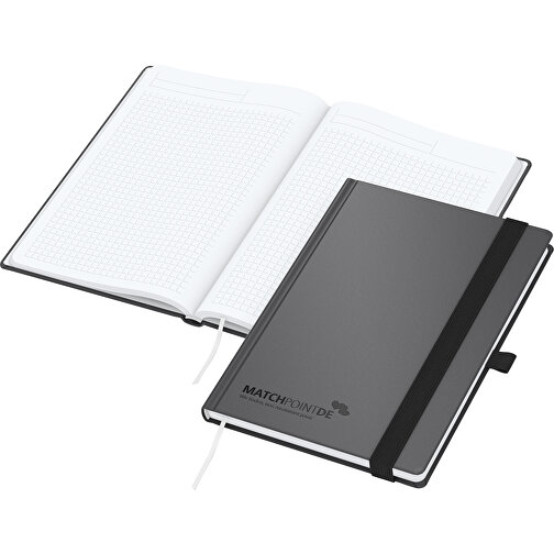 Cuaderno Vision-Book Blanco A5 Bestseller, antracita, relieve negro brillante, Imagen 1