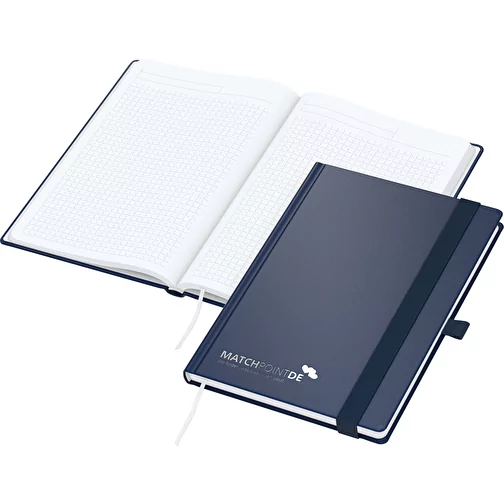 Carnet de notes Vision-Book White bestseller A5, bleu foncé, gaufrage argenté inclus, Image 1