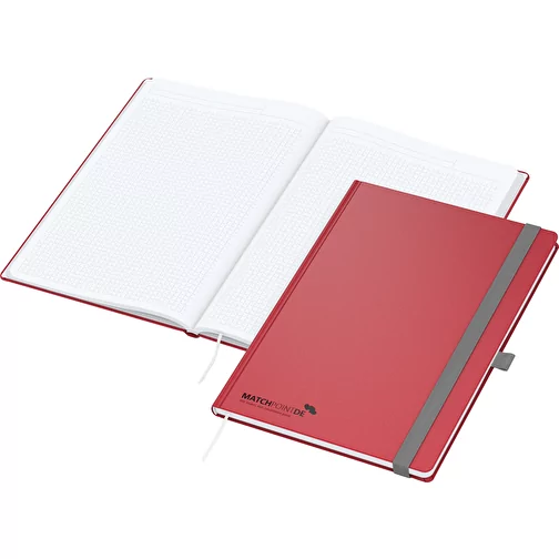 Cahier Vision-Book Blanc A4 Bestseller, rouge, gaufrage noir brillant, Image 1