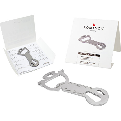 ROMINOX® Key Tool Snake (18 Funktionen) (Einzelhandel) , Edelstahl, 7,00cm x 0,23cm x 3,20cm (Länge x Höhe x Breite), Bild 2