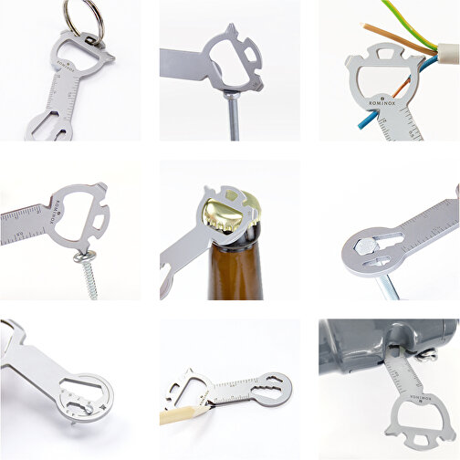 ROMINOX® Key Tool Snake (18 Funktionen) (Einzelhandel) , Edelstahl, 7,00cm x 0,23cm x 3,20cm (Länge x Höhe x Breite), Bild 4