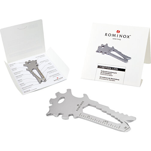 ROMINOX® Key Tool Lion (22 Funktionen) (Einzelhandel) , Edelstahl, 7,00cm x 0,23cm x 3,20cm (Länge x Höhe x Breite), Bild 2