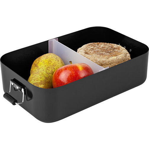 ROMINOX® Lunchbox // Quadra Schwarz Matt XL , schwarz matt, Aluminium (eloxiert), Kunststoff, 23,50cm x 7,00cm x 14,80cm (Länge x Höhe x Breite), Bild 1