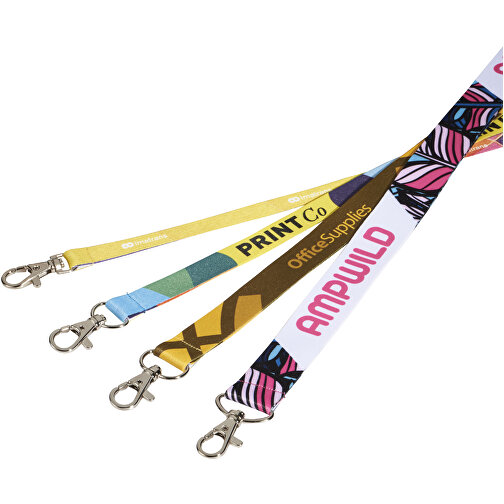 Adel Vollfarbig Bedrucktes Lanyard - Einseitig , weiß, Polyester, 25mm, 93,00cm x 1,00cm (Länge x Breite), Bild 6