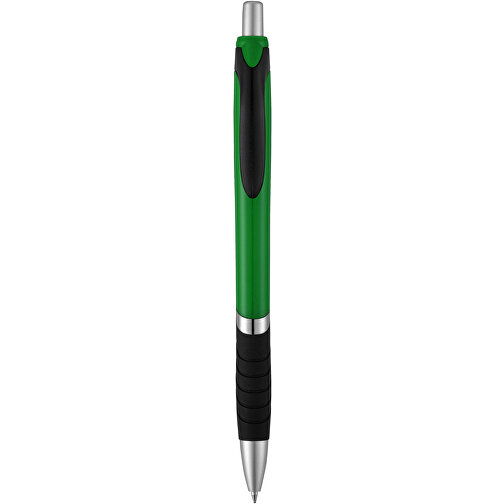 Turbo Kugelschreiber Mit Gummigriff , grün / schwarz, ABS Kunststoff, 14,30cm (Länge), Bild 4