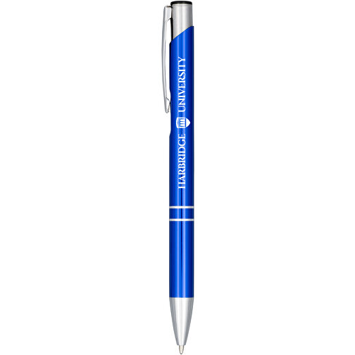 Moneta Druckkugelschreiber Aus Eloxiertem Aluminium , blau, Aluminium, ABS Kunststoff, 13,50cm (Länge), Bild 2