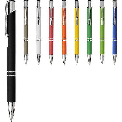 Moneta Soft Touch Druckkugelschreiber , dunkelgrau, Aluminium, 13,50cm (Länge), Bild 1