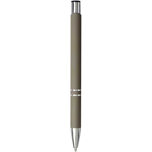 Moneta Soft Touch Druckkugelschreiber , dunkelgrau, Aluminium, 13,50cm (Länge), Bild 3