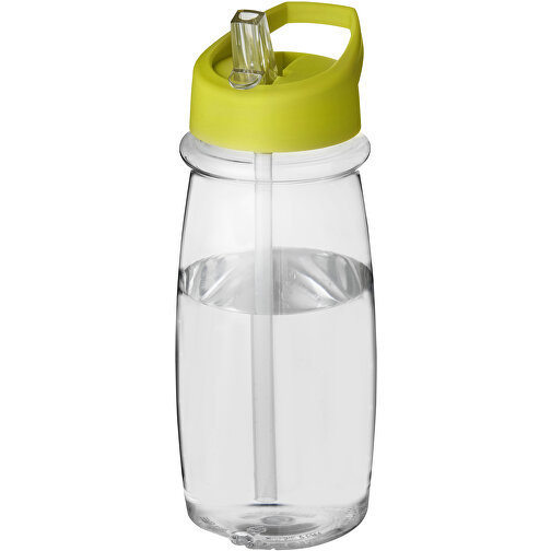 H2O Active® Pulse 600 Ml Sportflasche Mit Ausgussdeckel , transparent / limone, PET Kunststoff, 72% PP Kunststoff, 17% SAN Kunststoff, 11% PE Kunststoff, 19,90cm (Höhe), Bild 1