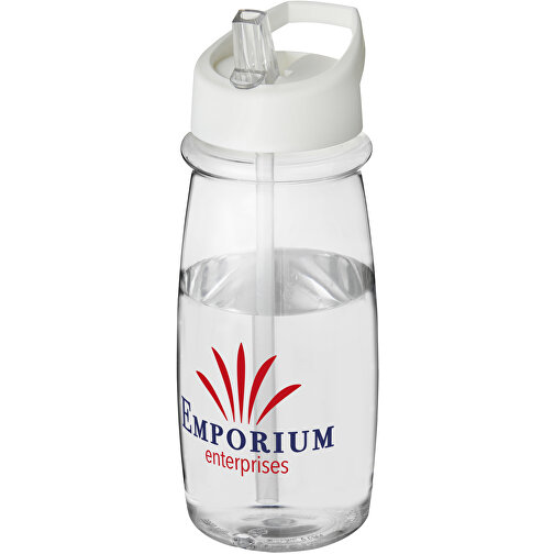 H2O Active® Pulse 600 Ml Sportflasche Mit Ausgussdeckel , transparent / weiß, PET Kunststoff, 72% PP Kunststoff, 17% SAN Kunststoff, 11% PE Kunststoff, 19,90cm (Höhe), Bild 2