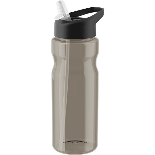 H2O Active® Eco Base 650 Ml Sportflasche Mit Ausgussdeckel , kohle transparent / schwarz, PCR Kunststoff, 72% PP Kunststoff, 17% SAN Kunststoff, 11% PE Kunststoff, 22,40cm (Höhe), Bild 1