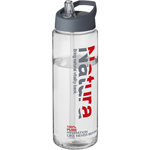 H2O Active® Vibe 850 Ml Sportflasche Mit Ausgussdeckel , transparent / storm grey, PET Kunststoff, 72% PP Kunststoff, 17% SAN Kunststoff, 11% PE Kunststoff, 24,20cm (Höhe), Bild 2