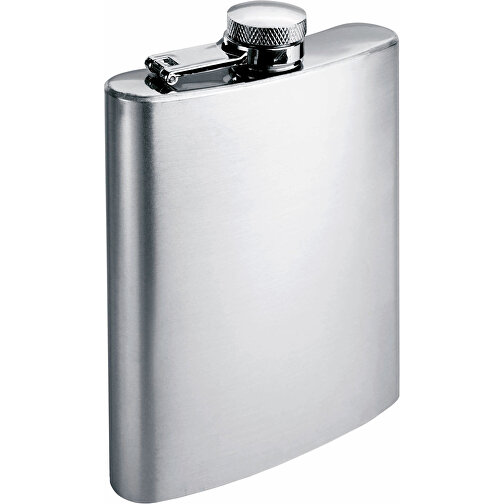 Slimmy Flask , silber matt, Metall, 12,00cm x 2,00cm x 9,00cm (Länge x Höhe x Breite), Bild 1