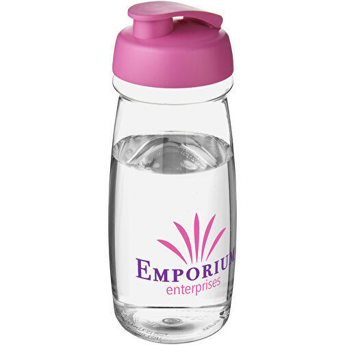 H2O Active® Pulse 600 Ml Sportflasche Mit Klappdeckel , transparent / rosa, PET Kunststoff, PP Kunststoff, 20,30cm (Höhe), Bild 2