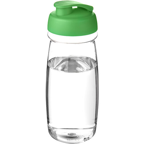 H2O Active® Pulse 600 Ml Sportflasche Mit Klappdeckel , transparent / grün, PET Kunststoff, PP Kunststoff, 20,30cm (Höhe), Bild 1