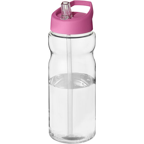 H2O Active® Base 650 Ml Sportflasche Mit Ausgussdeckel , transparent / rosa, PET Kunststoff, 72% PP Kunststoff, 17% SAN Kunststoff, 11% PE Kunststoff, 21,80cm (Höhe), Bild 1