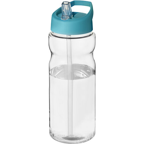 H2O Active® Base 650 Ml Sportflasche Mit Ausgussdeckel , transparent / aquablau, PET Kunststoff, 72% PP Kunststoff, 17% SAN Kunststoff, 11% PE Kunststoff, 21,80cm (Höhe), Bild 1