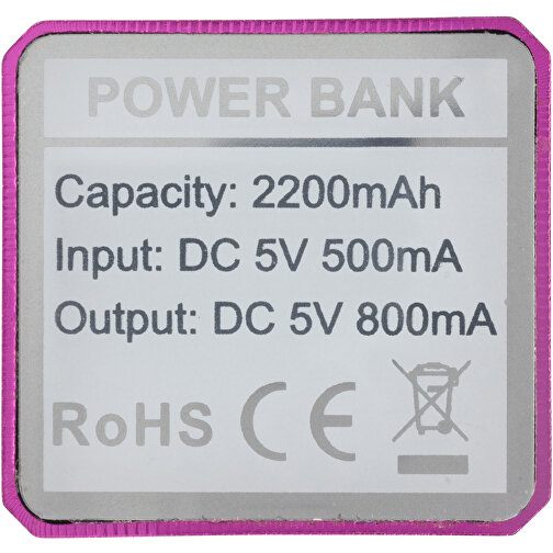 Powerbank WS101 2200/2600 MAh , rosa, Aluminium, 9,40cm x 2,20cm x 2,10cm (Länge x Höhe x Breite), Bild 5