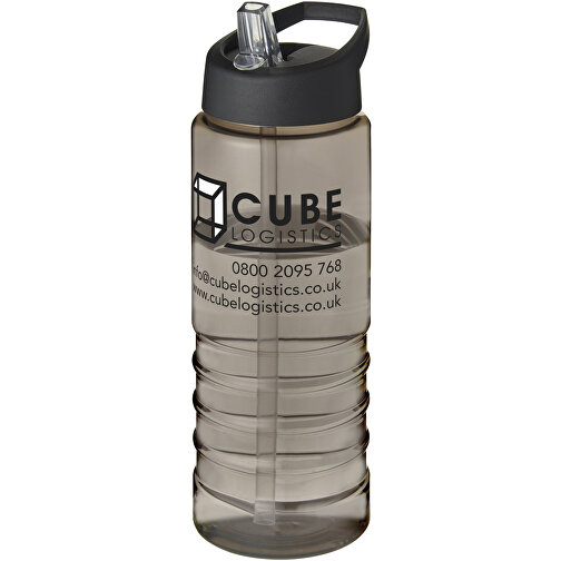 H2O Active® Treble 750 Ml Sportflasche Mit Ausgussdeckel , charcoal / schwarz, PET Kunststoff, 72% PP Kunststoff, 17% SAN Kunststoff, 11% PE Kunststoff, 22,80cm (Höhe), Bild 2