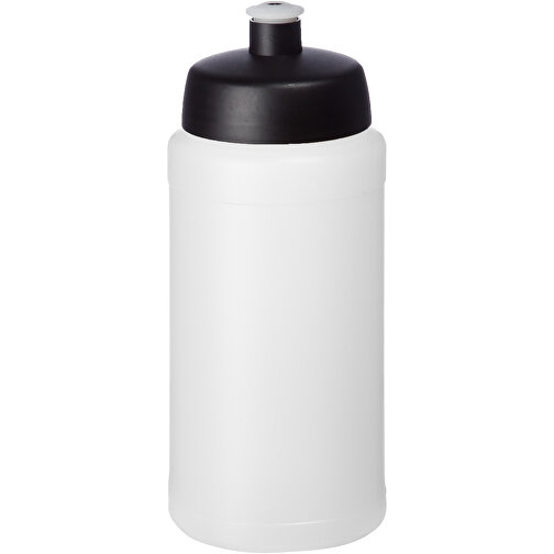Baseline® Plus 500 Ml Flasche Mit Sportdeckel , transparent / schwarz, HDPE Kunststoff, PP Kunststoff, 18,50cm (Höhe), Bild 1