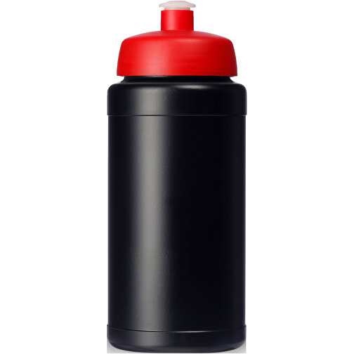 Baseline® Plus 500 Ml Flasche Mit Sportdeckel , schwarz / rot, HDPE Kunststoff, PP Kunststoff, 18,50cm (Höhe), Bild 3