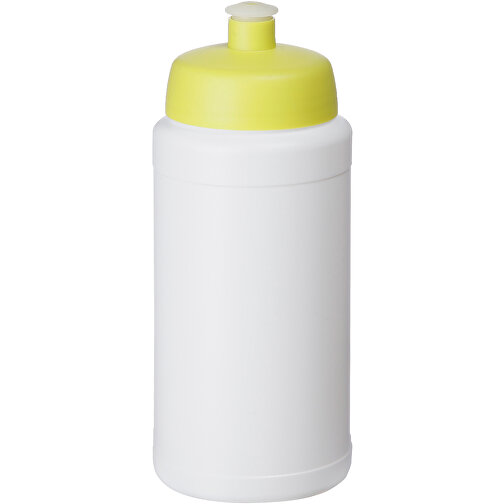 Baseline® Plus 500 Ml Flasche Mit Sportdeckel , weiß / limone, HDPE Kunststoff, PP Kunststoff, 18,50cm (Höhe), Bild 1