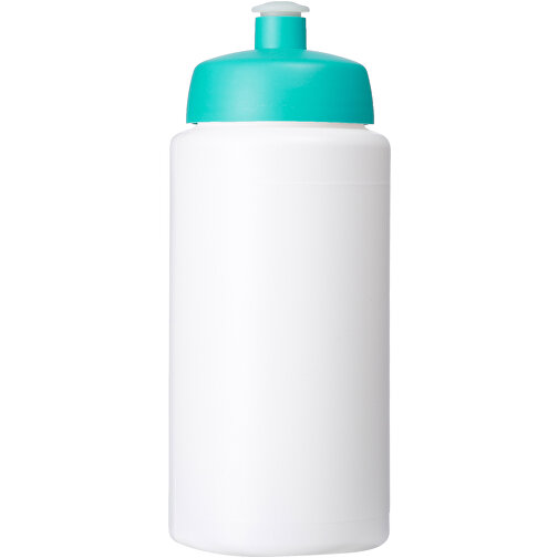 Baseline® Plus Grip 500 Ml Sportflasche Mit Sportdeckel , weiß / aquablau, HDPE Kunststoff, PP Kunststoff, 18,50cm (Höhe), Bild 3