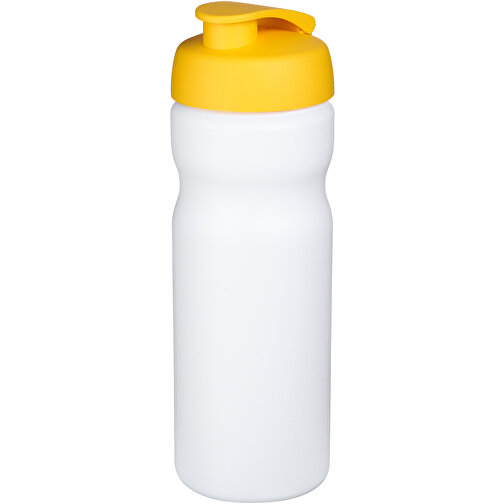 Baseline® Plus 650 Ml Sportflasche Mit Klappdeckel , weiß / gelb, HDPE Kunststoff, PP Kunststoff, 22,30cm (Höhe), Bild 1