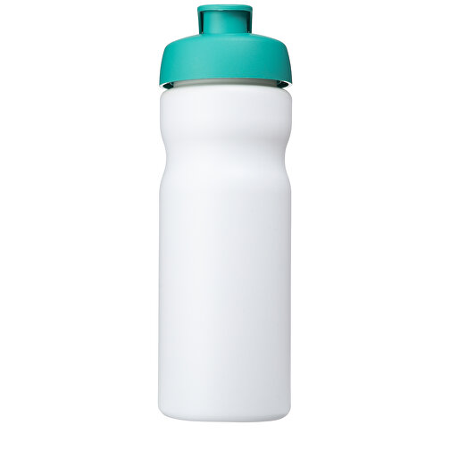 Baseline® Plus 650 Ml Sportflasche Mit Klappdeckel , weiß / aquablau, HDPE Kunststoff, PP Kunststoff, 22,30cm (Höhe), Bild 4