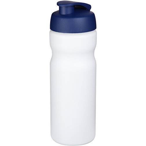 Baseline® Plus 650 Ml Sportflasche Mit Klappdeckel , weiß / blau, HDPE Kunststoff, PP Kunststoff, 22,30cm (Höhe), Bild 1