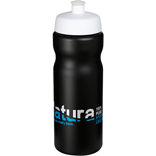 Baseline® Plus 650 Ml Sportflasche , schwarz / weiß, HDPE Kunststoff, PP Kunststoff, 22,30cm (Höhe), Bild 2