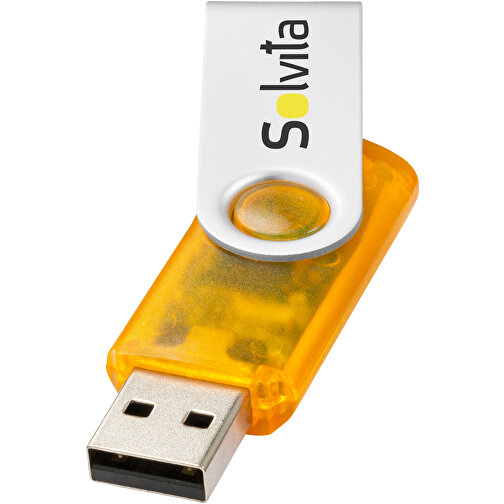 Rotate Transculent USB-Stick , orange MB , 16 GB , Kunststoff, Aluminium MB , 5,80cm x 1,90cm x 1,00cm (Länge x Höhe x Breite), Bild 2