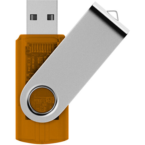 Rotate Transculent USB-Stick , orange MB , 8 GB , Kunststoff, Aluminium MB , 5,80cm x 1,90cm x 1,00cm (Länge x Höhe x Breite), Bild 1