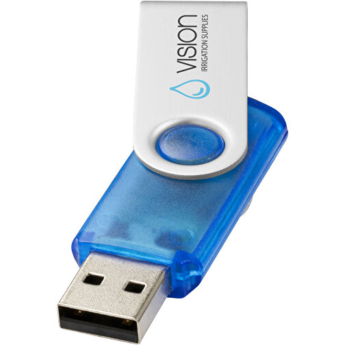 Rotate Transculent USB-Stick , blau MB , 32 GB , Kunststoff, Aluminium MB , 5,80cm x 1,90cm x 1,00cm (Länge x Höhe x Breite), Bild 2