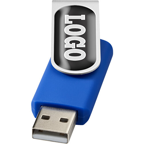 Rotate Doming USB-Stick , royalblau MB , 4 GB , Kunststoff, Aluminium MB , 5,80cm x 1,90cm x 1,00cm (Länge x Höhe x Breite), Bild 1