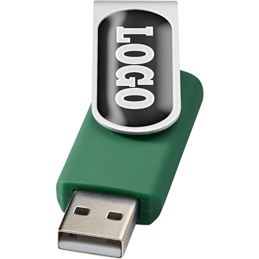 Rotate Doming USB-Stick , grün MB , 16 GB , Kunststoff, Aluminium MB , 5,80cm x 1,90cm x 1,00cm (Länge x Höhe x Breite), Bild 1