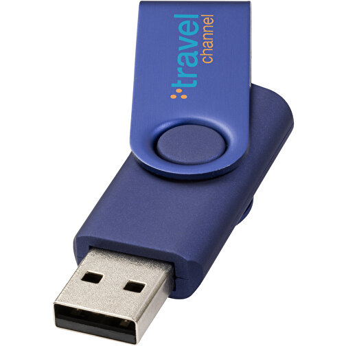 Rotate Metallic USB-Stick , blau MB , 2 GB , Kunststoff, Aluminium MB , 5,80cm x 1,90cm x 1,00cm (Länge x Höhe x Breite), Bild 2