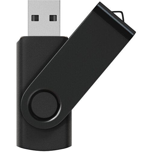 Rotate Metallic USB-Stick , schwarz MB , 2 GB , Kunststoff, Aluminium MB , 5,80cm x 1,90cm x 1,00cm (Länge x Höhe x Breite), Bild 1