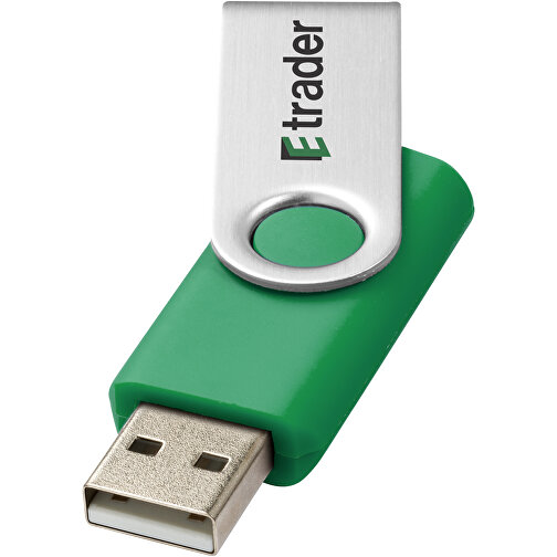 Rotate USB-Stick , grün MB , 4 GB , Kunststoff, Aluminium MB , 5,80cm x 1,90cm x 1,00cm (Länge x Höhe x Breite), Bild 2