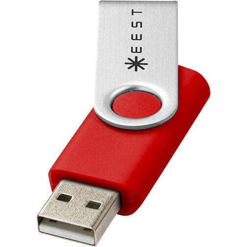 Rotate USB-Stick , mittelrot MB , 8 GB , Kunststoff, Aluminium MB , 5,80cm x 1,90cm x 1,00cm (Länge x Höhe x Breite), Bild 2