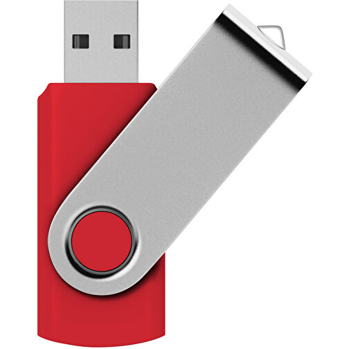 Rotate USB-Stick , hellrot MB , 4 GB , Kunststoff, Aluminium MB , 5,80cm x 1,90cm x 1,00cm (Länge x Höhe x Breite), Bild 1